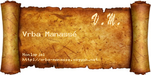 Vrba Manassé névjegykártya