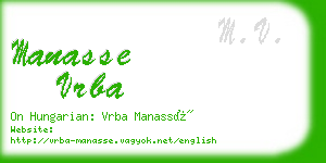 manasse vrba business card